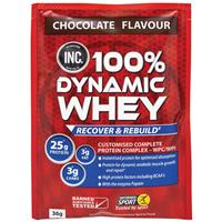 inc 100% dynamic whey chocolate 36g single serve sachet