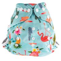 little genie reusable pocket nappy flamingo