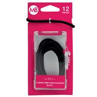 my beauty hair snag free thick elastic 12 pack black