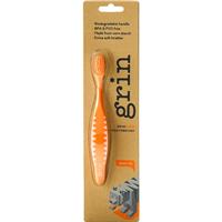 grin kids biodegradable toothbrush orange 1 pack