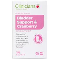 clinicians bladder support with cranberry 2g 14 sachets