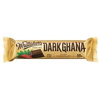 whittakers dark ghana chocolate chunk bar 50g