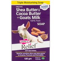 hopes relief soap with shea, cocoa butter & goats milk 125g