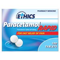 ethics paracetamol rapid 500mg 100 round tablets @ HORO