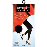 amore hosiery leggings black 120 denier extra tall