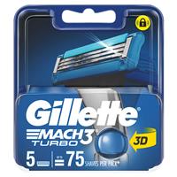 gillette mach 3 turbo 3d cartridges 5 pack