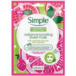 simple kind to skin radiance boost facial sheet mask 25ml