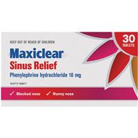 maxiclear sinus relief 30 tablets