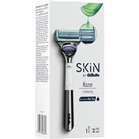gillette skin aloe vera razor + 2 blade refills