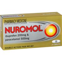nuromol ibuprofen paracetamol dual-action strong pain relief 24 tablets
