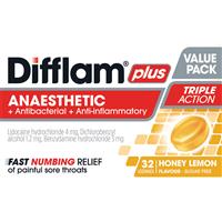 difflam plus sugar free anaesthetic honey & lemon lozenge value pack 32s