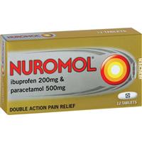 nuromol ibuprofen paracetamol dual-action strong pain relief 12 tablets