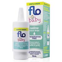flo baby saline + nasal drops 15ml
