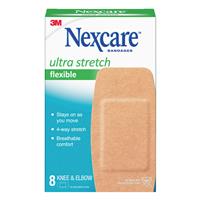 nexcare ultra stretch knee and elbow plasters 8 pack