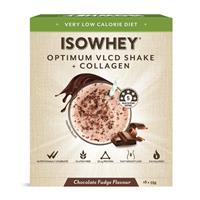 isowhey optimum vlcd shake + collagen chocolate fudge 18 x 55g