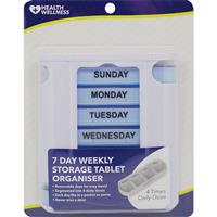 health & wellness 7 day weekly storage tablet organizer
