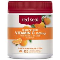 red seal vitamin c 1000mg orange 120 chewable tablets