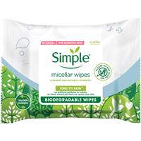 simple biodegradable micellar wipes 20 pack
