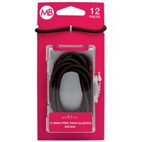 my beauty hair snag free thick elastic 12 pack brown