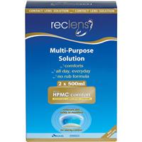 reclens multi purpose solution with lense case 2 x 500ml