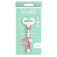 gillette venus deluxe smooth sensitive rose gold + 2 blade refills