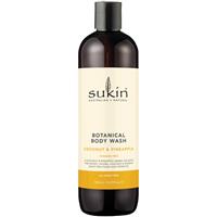 sukin botanical body wash pineapple & coconut 500ml