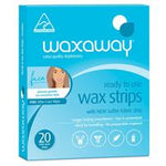 waxaway ready to use sensitive wax face 20 strips