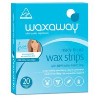 waxaway ready to use sensitive wax face 20 strips