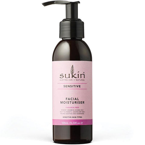 sukin sensitive facial moisturiser 125ml pump