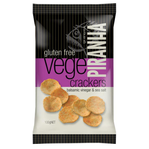 piranha vege crackers balsamic vinegar & sea salt 100g