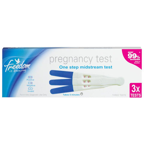 freedom mid stream pregnancy test kit triple