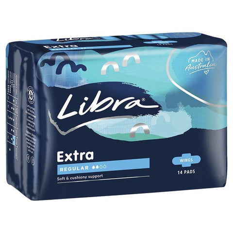libra pads extra regular wings 14 pack