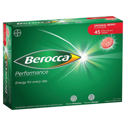 berocca energy vitamin original berry effervescent tablets 45 pack