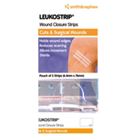 leukostrip 6.4mm x 76mm single dressing