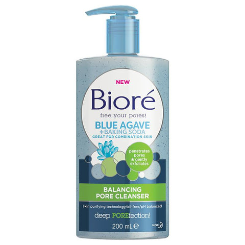 biore blue algave balancing pore cleanser 200ml