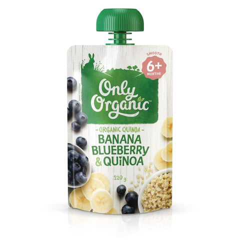 only organic stage 2only organic stage 2 baby food banana blueberry & quinoa120g