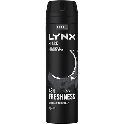 lynxlynx body spray aerosol deodorant black xxl250mL
