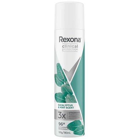 rexona for men clinical protection antiperspirant aerosol deodorant menthol & caffeine scent 180ml