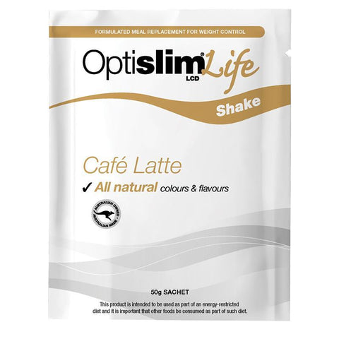 optislim life shake cafe latte 50g sachet