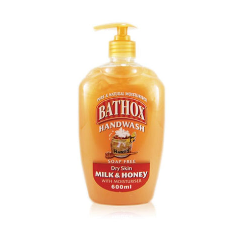bathox hand wash milk & honey 600ml