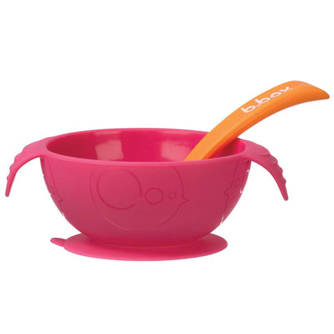 b.box silicone bowl & spoon strawberry shake