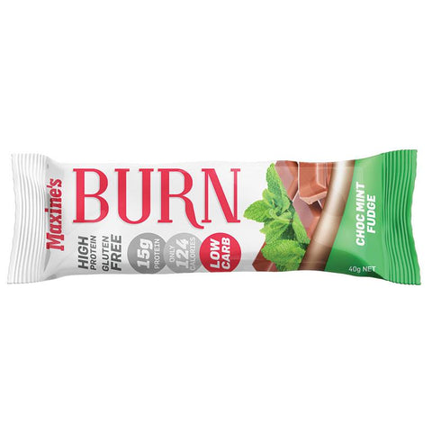 maxines burn bar choc mint fudge 40g