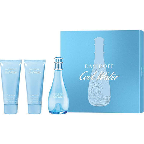 davidoff cool water for women eau de toilette 100ml 3 piece set