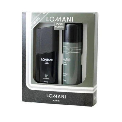 lomani eau de toilette 100ml spray/deodorant gift set