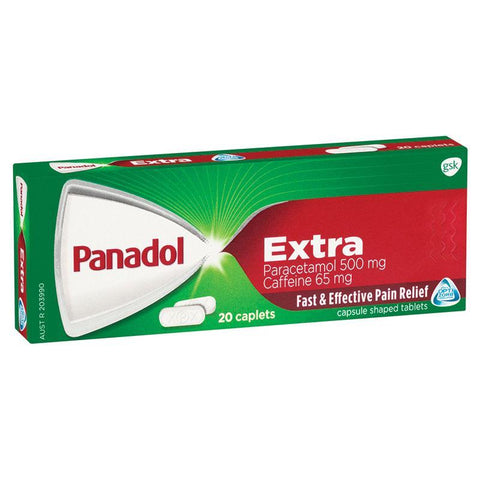 panadol extra with optizorb paracetamol pain relief caplets 20