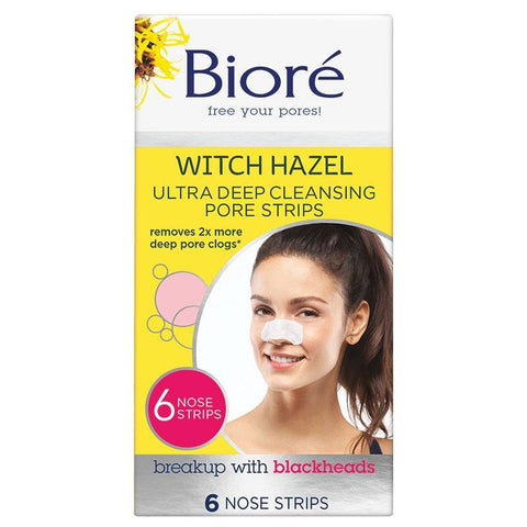 biore witch hazel ultra deep cleansing pore strips 6 pack