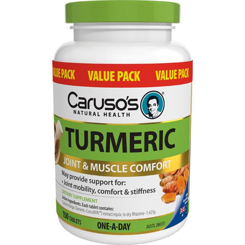 carusos natural health one a day turmeric 150 tablets