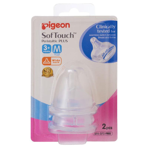 pigeon softouch peristaltic plus teat m 2 pack