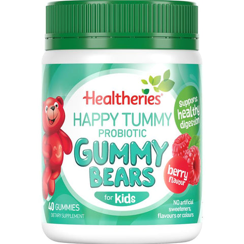 healtherieshealtheries kids happy tummy probiotic gummy bears40pack