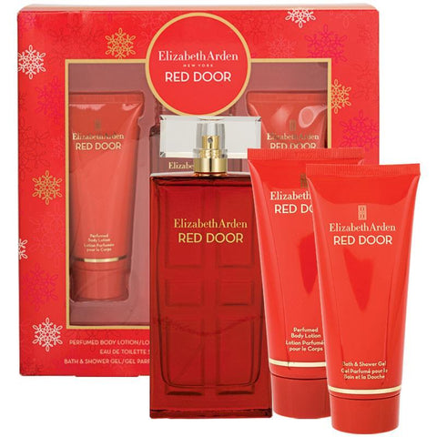 elizabeth arden red door eau de toilette 100ml 3 piece gift set